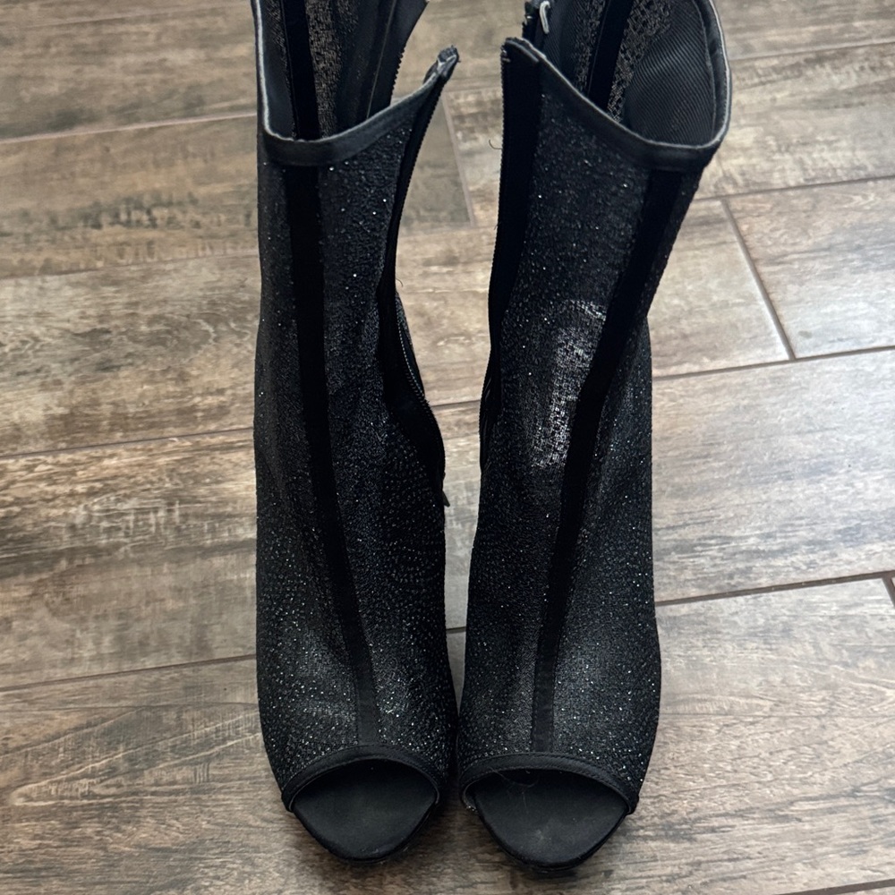 Caparros Black Glitter Heeled Boots